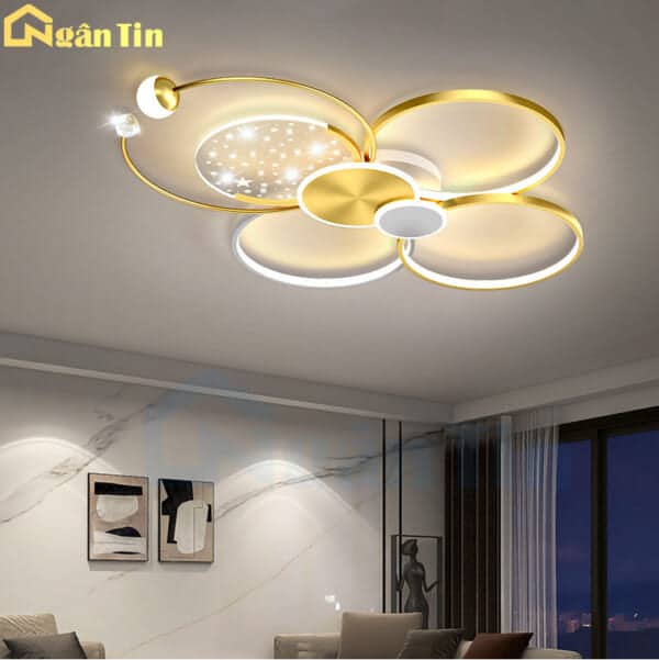 Đèn Mâm Ốp Trần Phòng Khách Hiện Đại Trang Trí Sảnh Phòng Ngủ Led 3 Màu 220V OTA7X6V Ngân Tin - Image 4