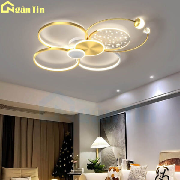 Đèn Mâm Ốp Trần Phòng Khách Hiện Đại Trang Trí Sảnh Phòng Ngủ Led 3 Màu 220V OTA7X6V Ngân Tin - Image 5