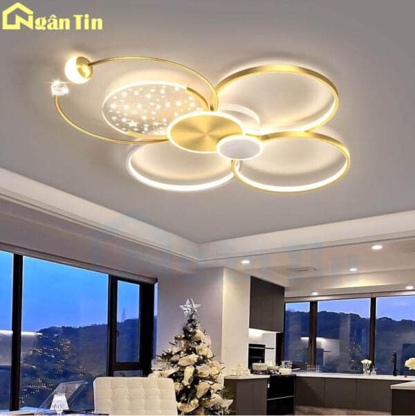 Đèn Mâm Ốp Trần Phòng Khách Hiện Đại Trang Trí Sảnh Phòng Ngủ Led 3 Màu 220V OTA7X6V Ngân Tin - Image 8