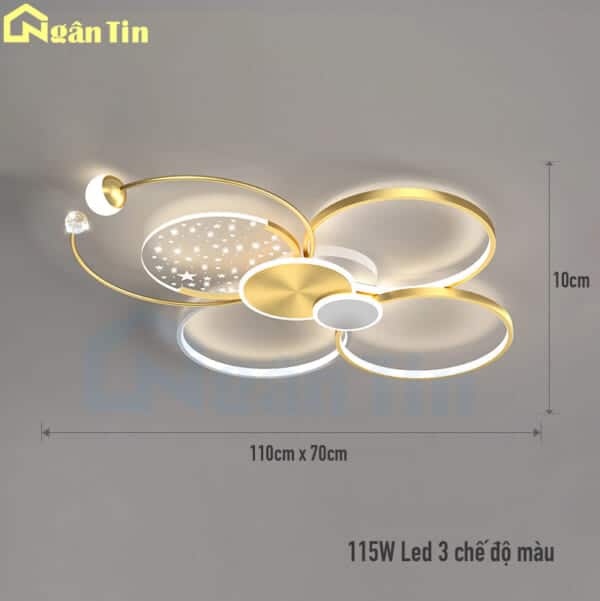 Đèn Mâm Ốp Trần Phòng Khách Hiện Đại Trang Trí Sảnh Phòng Ngủ Led 3 Màu 220V OTA7X6V Ngân Tin - Image 2