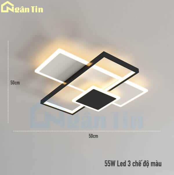 Đèn Mâm Ốp Trần Phòng Ngủ Hiện Đại Trang Trí Bàn Ăn Phòng Khách Led 3 Màu 220V OTD55T50 Ngân Tin - Image 2
