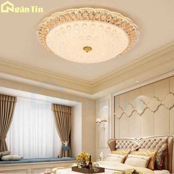 Đèn Mâm Ốp Trần Cổ Điển Trang Trí Phòng Ngủ Phòng Khách Led 3 Màu 220V OPLH69 Ngân Tin - Image 5
