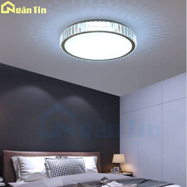 Đèn Mâm Ốp Trần Pha lê Tròn Trang Trí Phòng Ngủ Phòng Khách Led 3 Màu 220V OT16T Ngân Tin - Image 6