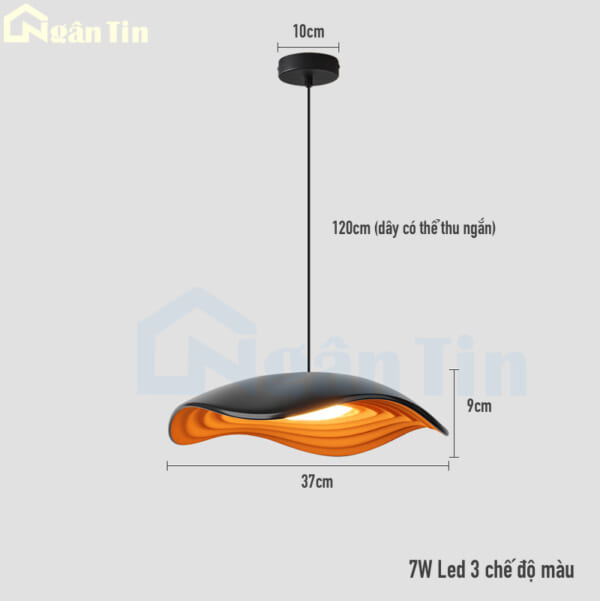 Đèn thả trần trang trí phòng khách phòng ngủ bàn ăn quầy bar Led 3 màu 220V THD82 Ngân Tin - Image 2