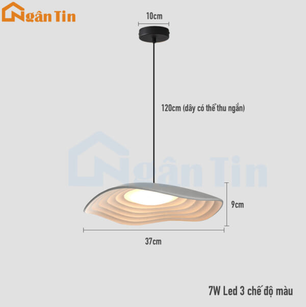 Đèn thả trần trang trí phòng khách phòng ngủ bàn ăn quầy bar Led 3 màu 220V THD82 Ngân Tin - Image 3
