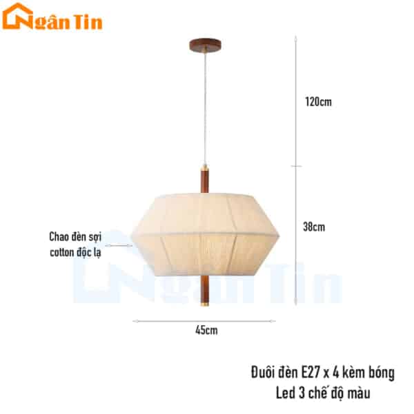 Đèn thả trần trang trí phòng khách sảnh phòng ngủ bàn ăn E27 220V THD57 Ngân Tin - Image 2