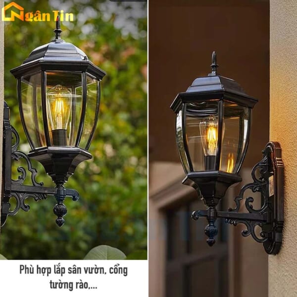 Đèn treo tường gắn tường ốp tường trang trí ngoài trời sân vườn 12W E27 220V TD53 Ngân Tin - Image 3