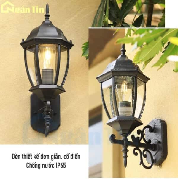 Đèn treo tường gắn tường ốp tường trang trí ngoài trời sân vườn 12W E27 220V TD53 Ngân Tin - Image 4