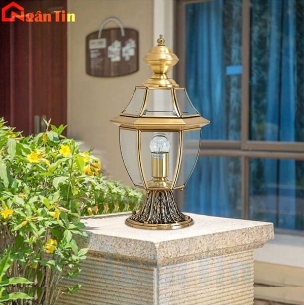 Đèn trụ cổng đồng trang trí cổng sân vườn cổng tường rào 12W E27 220V TD26 Ngân Tin - Image 4