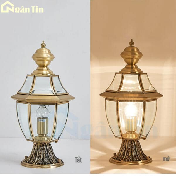 Đèn trụ cổng đồng trang trí cổng sân vườn cổng tường rào 12W E27 220V TD26 Ngân Tin - Image 7