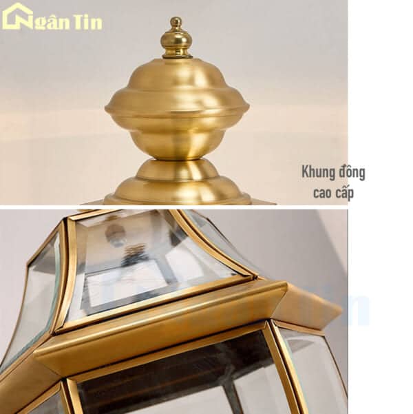 Đèn trụ cổng đồng trang trí cổng sân vườn cổng tường rào 12W E27 220V TD26 Ngân Tin - Image 8
