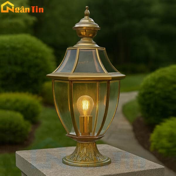 Đèn trụ cổng đồng trang trí cổng sân vườn cổng tường rào 12W E27 220V TD26 Ngân Tin