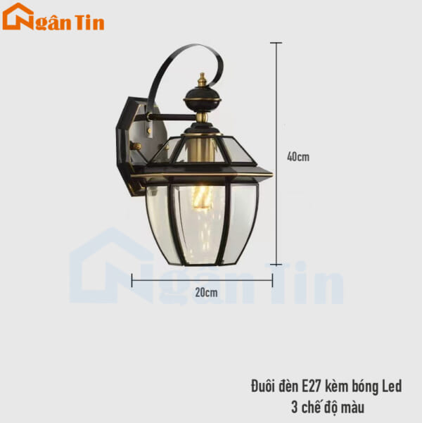 Vách đồng treo tường gắn tường ốp tường trang trí ngoài trời trong nhà E27 220V VD6800 Ngân Tin - Image 2