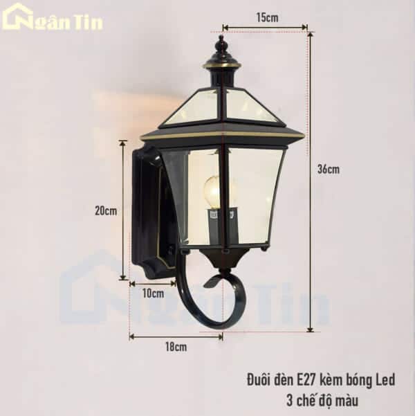 Vách đồng treo tường gắn tường ốp tường trang trí ngoài trời trong nhà E27 220V VD6801 Ngân Tin - Image 2