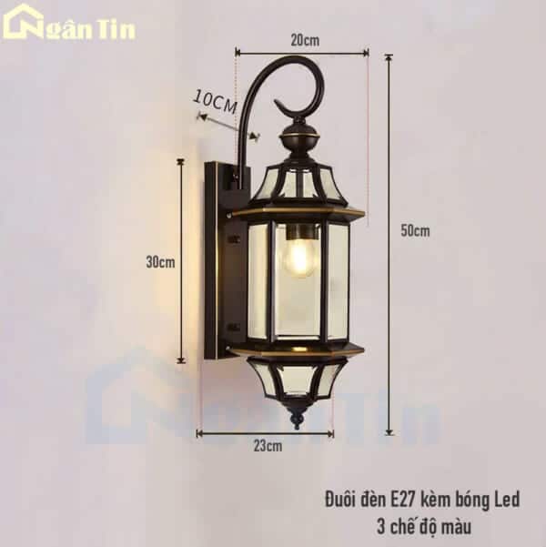 Vách đồng treo tường gắn tường ốp tường trang trí ngoài trời trong nhà E27 220V VD6803 Ngân Tin - Image 2