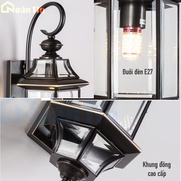 Vách đồng treo tường gắn tường ốp tường trang trí ngoài trời trong nhà E27 220V VD6803 Ngân Tin - Image 10