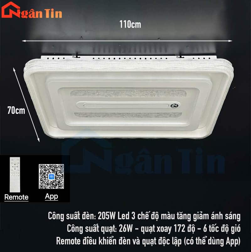 den mam op tran chu nhat kem quat thap hien dai trang tri phong khach phong ngu led 3 mau ota44cn ngan tin 6