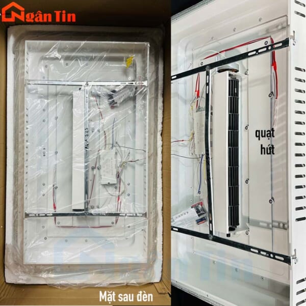 Đèn Mâm Ốp Trần Chữ Nhật Kèm Quạt Trang Trí Phòng Ngủ Phòng Khách OTA44CN Ngân Tin (Kèm remote) - Image 10