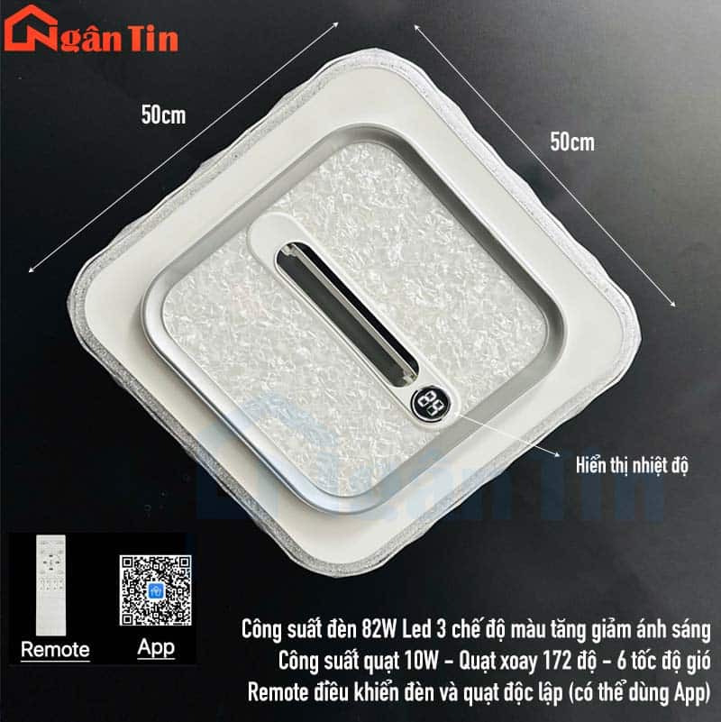 den mam op tran chu nhat kem quat thap hien dai trang tri phong khach phong ngu led 3 mau ota44v ngan tin 13