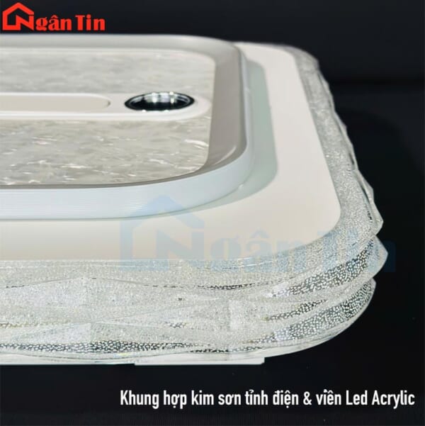 Đèn Mâm Ốp Trần Vuông Kèm Quạt Trang Trí Phòng Ngủ Phòng Khách OTA44V Ngân Tin (Kèm remote) - Image 6