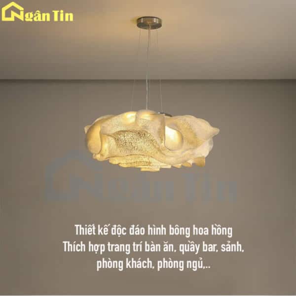Đèn thả trần bông hoa trang trí phòng khách sảnh phòng ngủ bàn ăn E27 220V THD64 Ngân Tin - Image 7