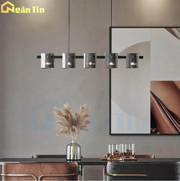 Đèn thả trần 5 bóng trang trí bàn ăn quầy bar bàn làm việc Led 3 chế độ màu 220V TTK130N5 Ngân Tin - Image 6