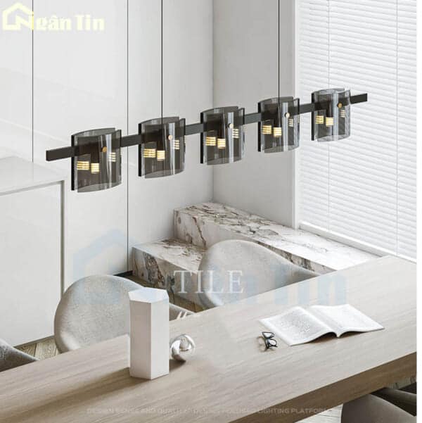 Đèn thả trần 5 bóng trang trí bàn ăn quầy bar bàn làm việc Led 3 chế độ màu 220V TTK130N5 Ngân Tin - Image 7