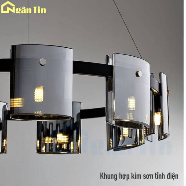 Đèn thả trần 9 bóng trang trí phòng khách phòng ngủ bàn ăn Led 3 màu 220V TTK130N9 Ngân Tin - Image 7