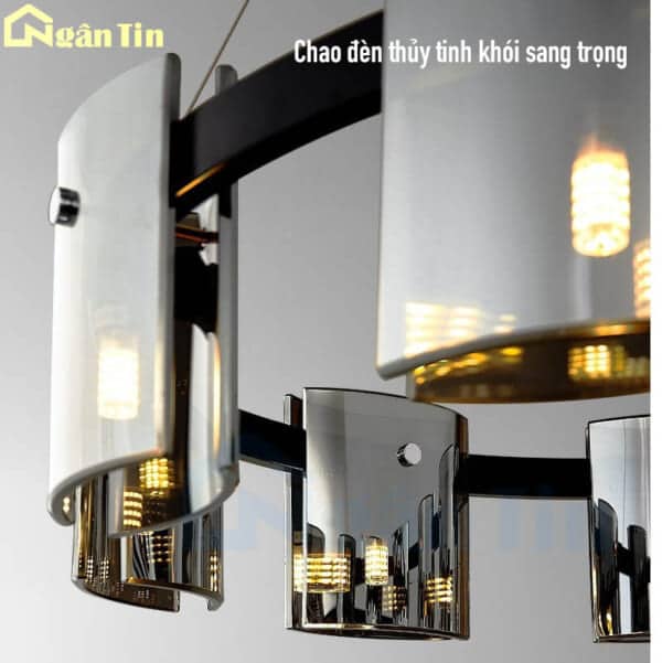Đèn thả trần 9 bóng trang trí phòng khách phòng ngủ bàn ăn Led 3 màu 220V TTK130N9 Ngân Tin - Image 6