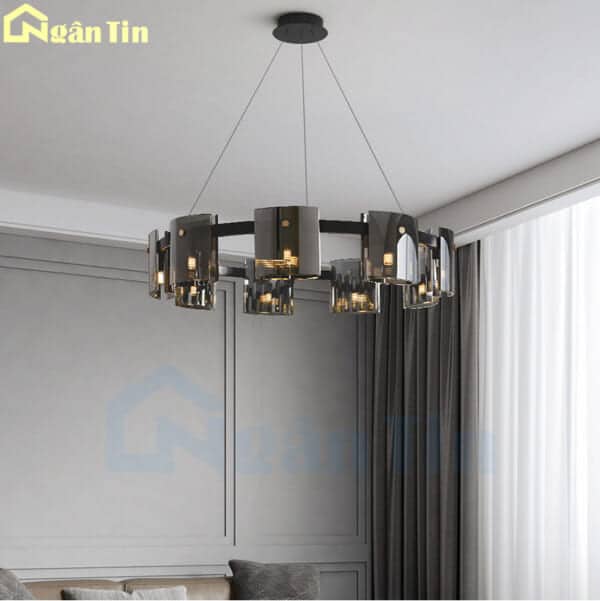 Đèn thả trần 9 bóng trang trí phòng khách phòng ngủ bàn ăn Led 3 màu 220V TTK130N9 Ngân Tin - Image 4