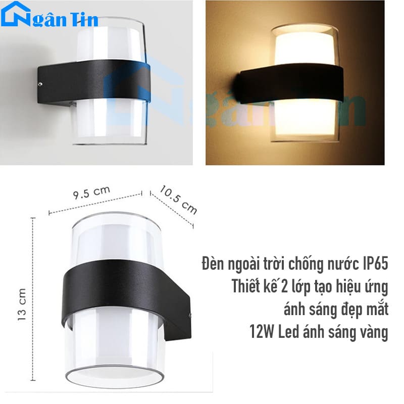 Đèn gắn tường ngoài trời chống nước trang trí sân vườn hành lang cầu thang 220V VNT2284 Ngân Tin 5 Đèn gắn tường ngoài trời chống nước trang trí sân vườn hành lang cầu thang 220V VNT2284 Ngân Tin - Image 5