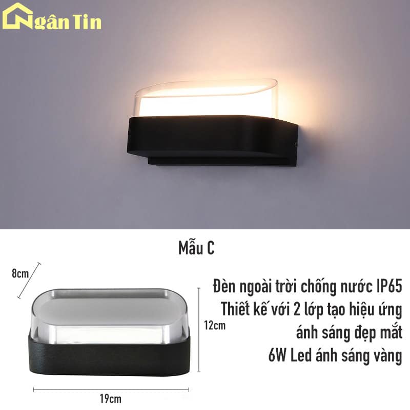 Đèn gắn tường ngoài trời chống nước trang trí sân vườn hành lang cầu thang 220V VNT2284 Ngân Tin 4 Đèn gắn tường ngoài trời chống nước trang trí sân vườn hành lang cầu thang 220V VNT2284 Ngân Tin - Image 4