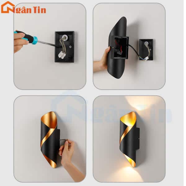 Đèn hắt tường ngoài trời chống nước trang trí sân vườn hành lang cầu thang 220V VNT2287 Ngân Tin - Image 10