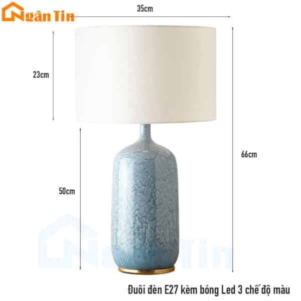 Đèn ngủ để bàn đèn bàn làm việc trang trí phòng ngủ phòng khách E27 220V DB102 Ngân Tin - Image 2
