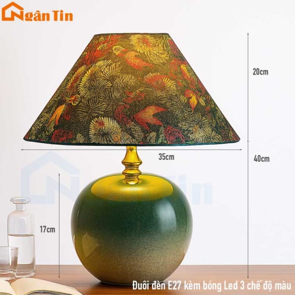 Đèn ngủ để bàn đèn bàn làm việc trang trí phòng ngủ phòng khách E27 220V DB92 Ngân Tin - Image 2