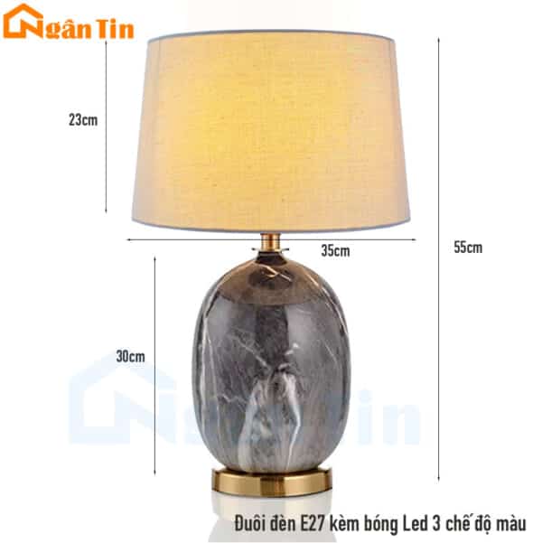 Đèn ngủ để bàn đèn bàn làm việc trang trí phòng ngủ phòng khách E27 220V DB98 Ngân Tin - Image 2