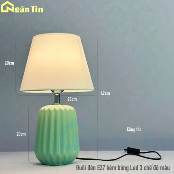 Đèn ngủ để bàn đèn bàn làm việc trang trí phòng ngủ phòng khách E27 220V DB99 Ngân Tin - Image 2