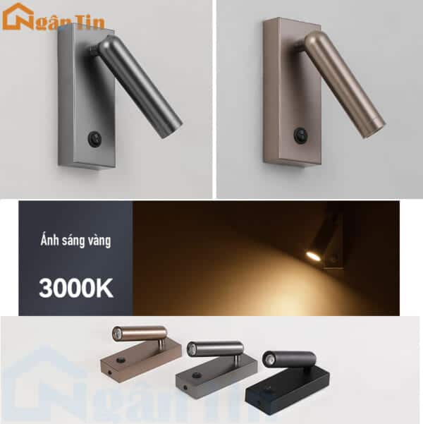 Đèn rọi gắn tường trang trí phòng ngủ phòng khách đọc sách Led 3W 220V VRT22 Ngân Tin - Image 12