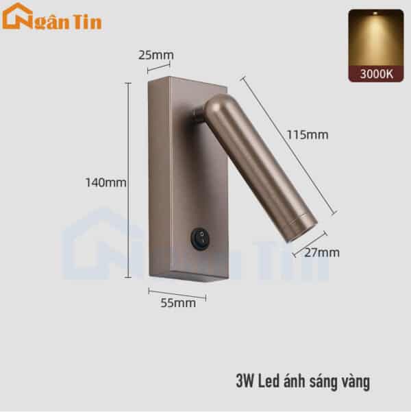 Đèn rọi gắn tường trang trí phòng ngủ phòng khách đọc sách Led 3W 220V VRT22 Ngân Tin - Image 3