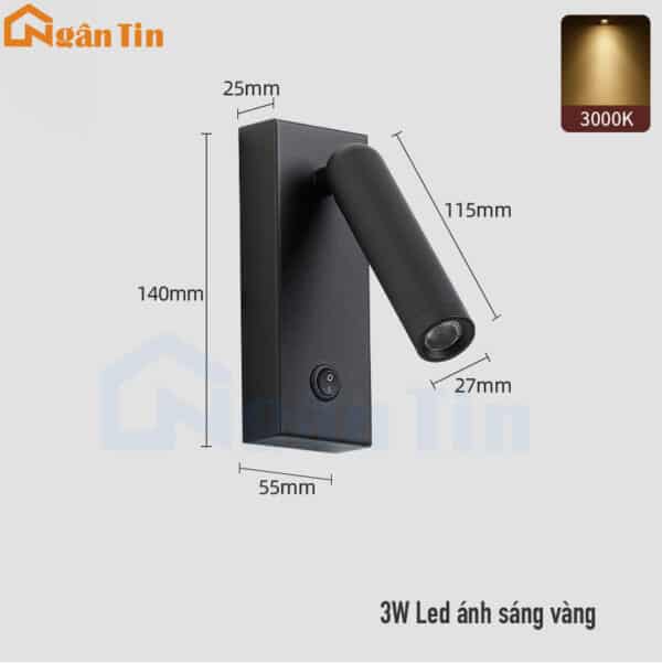Đèn rọi gắn tường trang trí phòng ngủ phòng khách đọc sách Led 3W 220V VRT22 Ngân Tin - Image 4