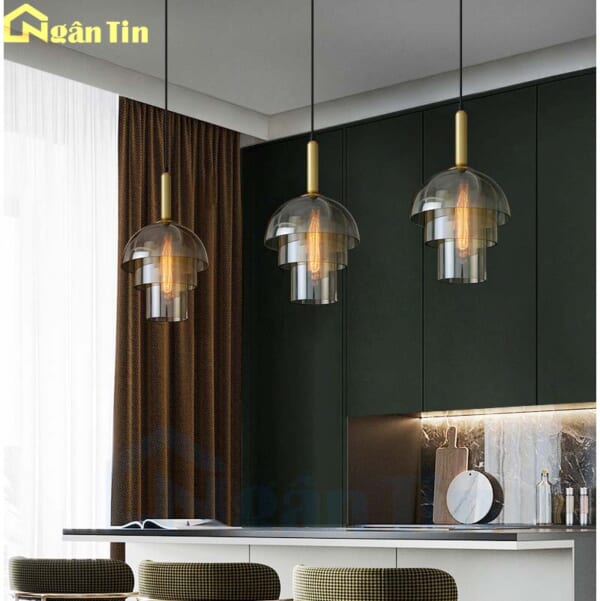 Đèn thả trần thủy tinh cao cấp trang trí bàn ăn quầy bar phòng ngủ E27 220V TT70 Ngân Tin - Image 4