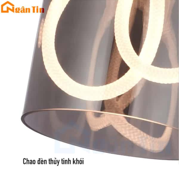 Đèn trần thả thủy tinh khói trang trí phòng ngủ bàn ăn quầy bar 220V THCN010 Ngân Tin - Image 13