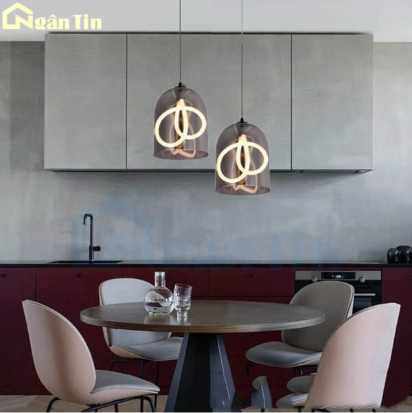 Đèn trần thả thủy tinh khói trang trí phòng ngủ bàn ăn quầy bar 220V THCN010 Ngân Tin - Image 7