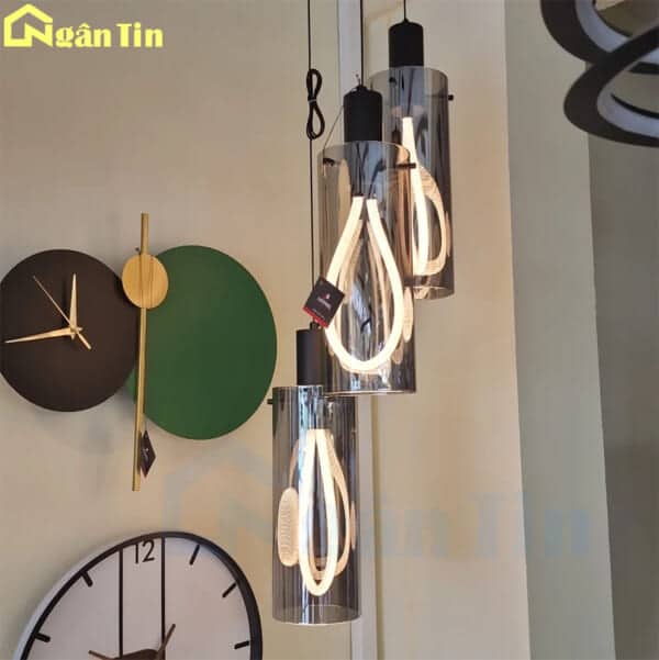 Đèn trần thả thủy tinh khói trang trí phòng ngủ bàn ăn quầy bar 220V THCN010 Ngân Tin - Image 8