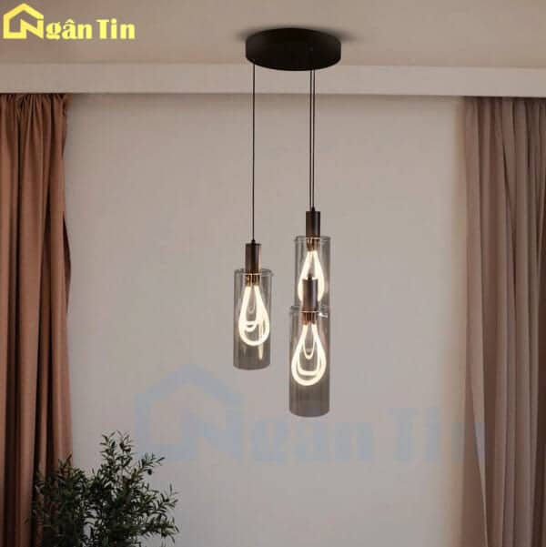 Đèn trần thả thủy tinh khói trang trí phòng ngủ bàn ăn quầy bar 220V THCN010 Ngân Tin - Image 9