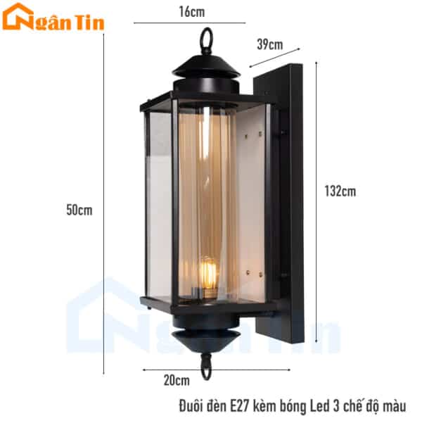 Đèn ốp tường gắn tường treo tường trang trí ngoài trời trong nhà E27 220V GTNT11 Ngân Tin - Image 6