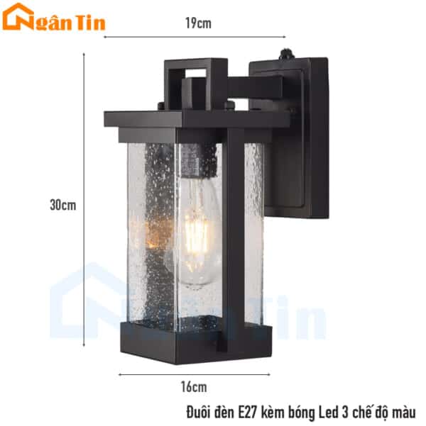 Đèn ốp tường gắn tường treo tường trang trí ngoài trời trong nhà E27 220V GTNT17 Ngân Tin - Image 2