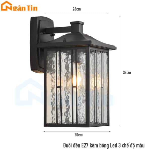 Đèn ốp tường gắn tường treo tường trang trí ngoài trời trong nhà E27 220V GTNT20 Ngân Tin - Image 2