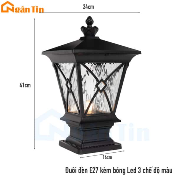 Đèn trụ cổng trang trí sân vườn cổng tường rào Led 12W E27 220V TCNT200 Ngân Tin - Image 2