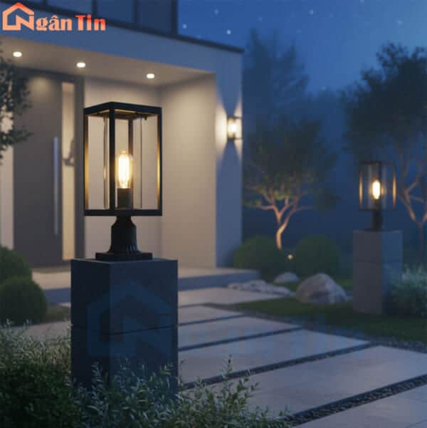 Đèn trụ cổng trang trí sân vườn cổng tường rào hành lang lối đi E27 220V TCNT201 Ngân Tin - Image 4